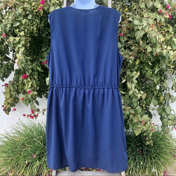 VENUS NAVY RUFFLE LACE UP MINI DRESS - Picture 5 of 8
